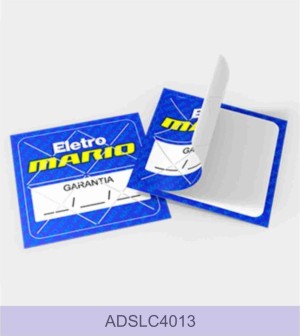 Lacre de Segurança Papel Couchê 90g quadrado - Redondo - Retangular 4x0  Faca Padrão 