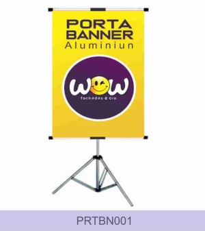 Porta Banner - Tripé Pedestal em Alumínio Alt. Máx. - 2,20m    Base articulada - Haste Telescópica